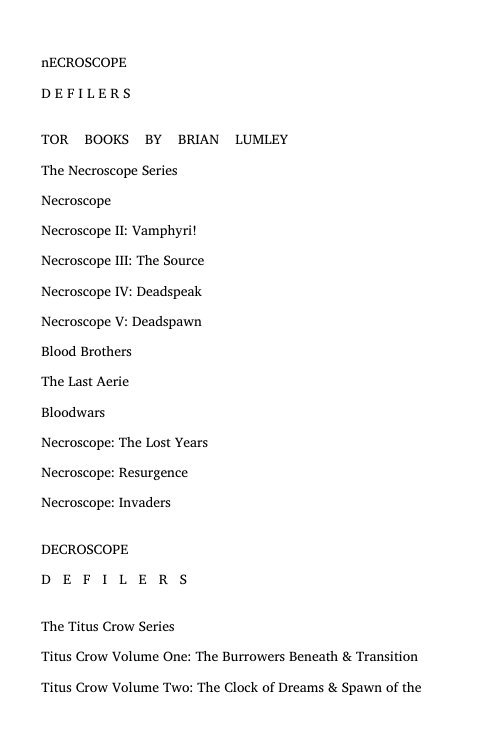 Necroscope 012 - E-Branch 002 - Defilers