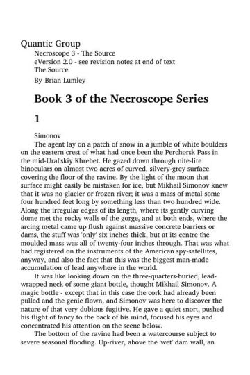 Necroscope 003 - The Source