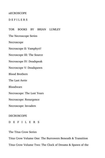 Necroscope 012 - E-Branch 002 - Defilers