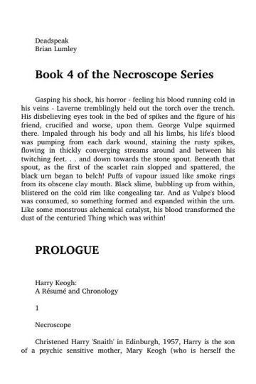Necroscope 004 - Deadspeak