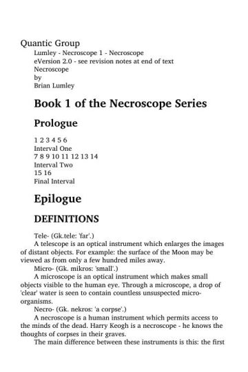 Necroscope 001 - Necroscope
